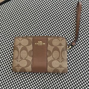 SOLD Coach Monogram Wristlet - Brown